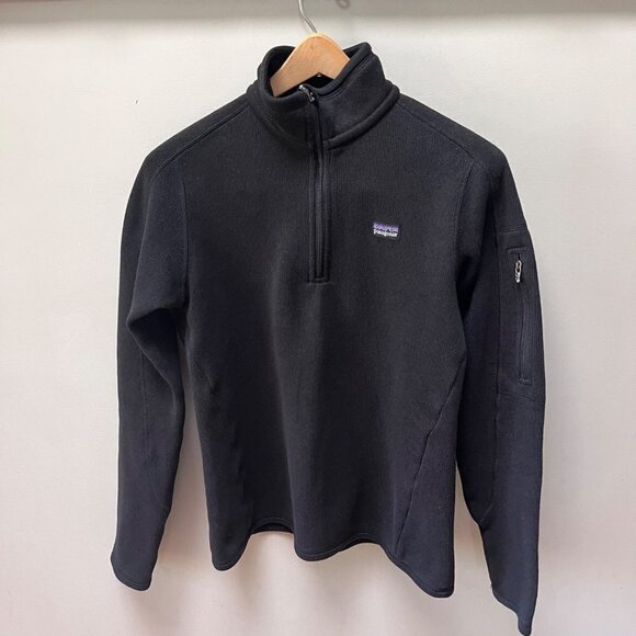 Patagonia Size Women's Small 1/4 Zip Black‎ Better Sweater - Picture 1 of 5
